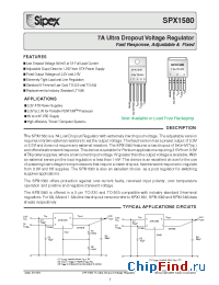 Datasheet SPX1580T5-3.3 manufacturer Sipex
